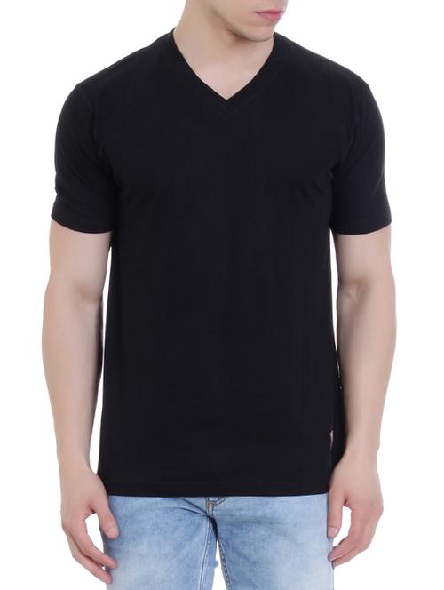 solid black cotton t-shirt - 13271215 - Very Small Image - 1