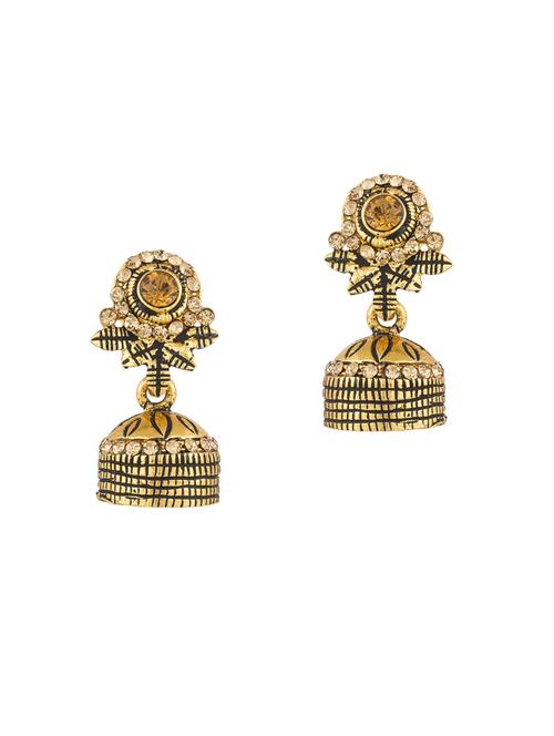 gold plated jhumka (set of 2) earrings - 13288563 - Very Small Image - 1