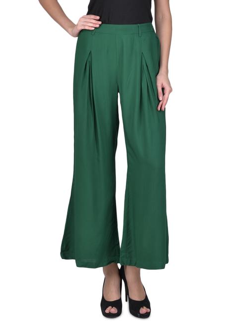 green rayon plazzo - 1328992 - Very Small Image - 1