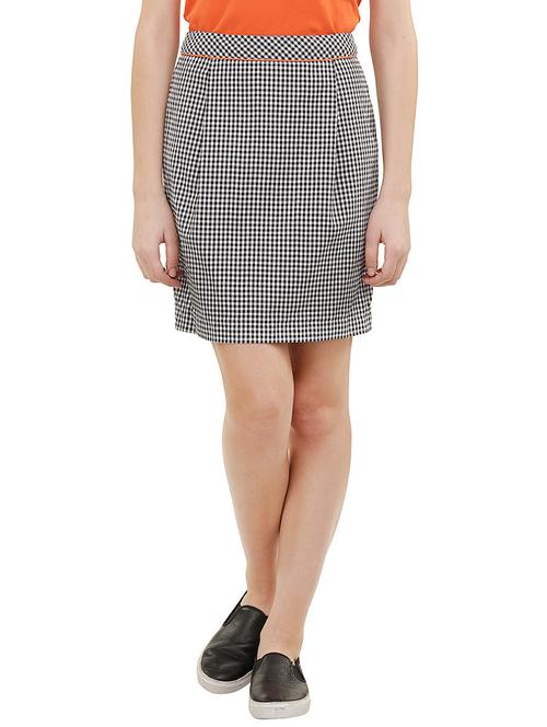 black checkered cotton skirt - 13294142 - Very Small Image - 1