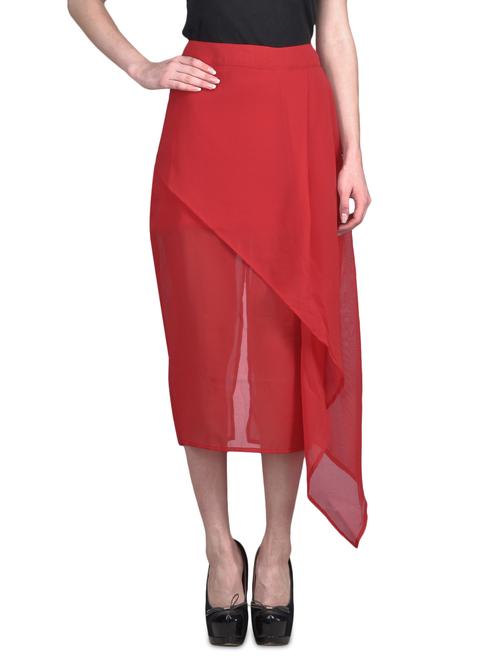 red asymmetrical layered polyester dress - 1329550 - Very Small Image - 1