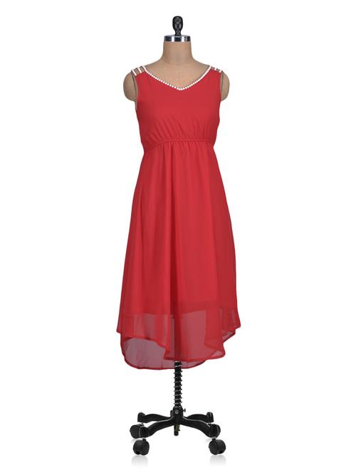 red beaded asymmetrical dress - 1329554 - Very Small Image - 1