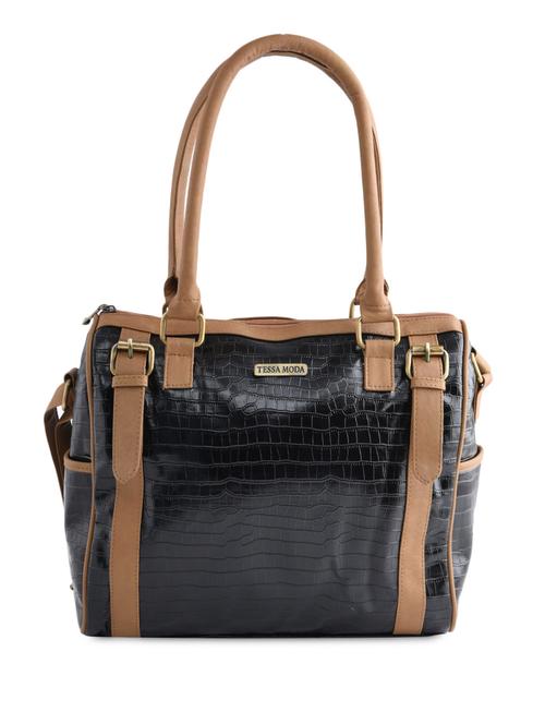 black textured leatherette handbag - 1329877 - Very Small Image - 1