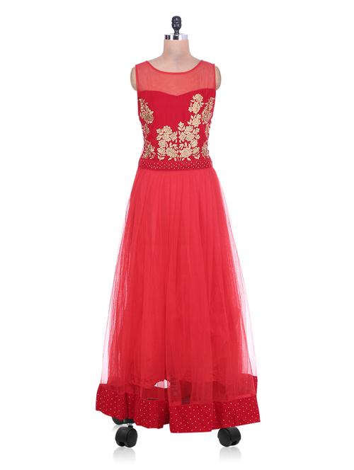 red net & velvet gown - 1329922 - Very Small Image - 1