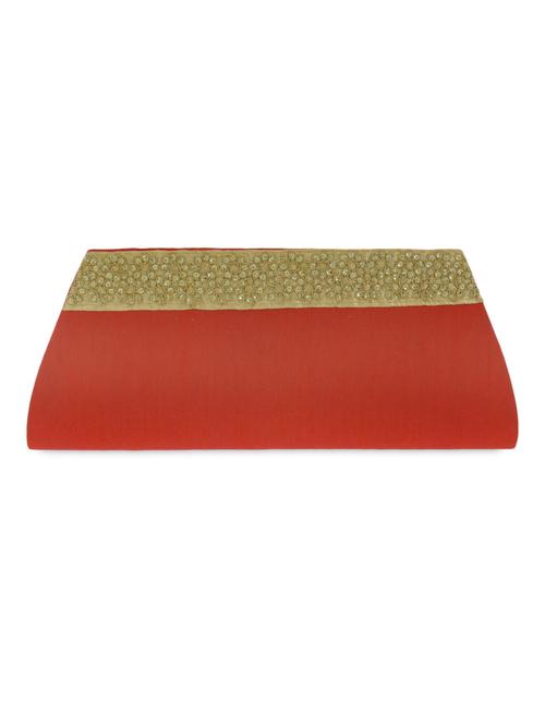 red raw silk zari and sequined clutch - 1329948 - Very Small Image - 1