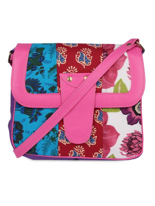 multicolored cotton patchworked sling purse - 1329990 - Very Small Image - 1