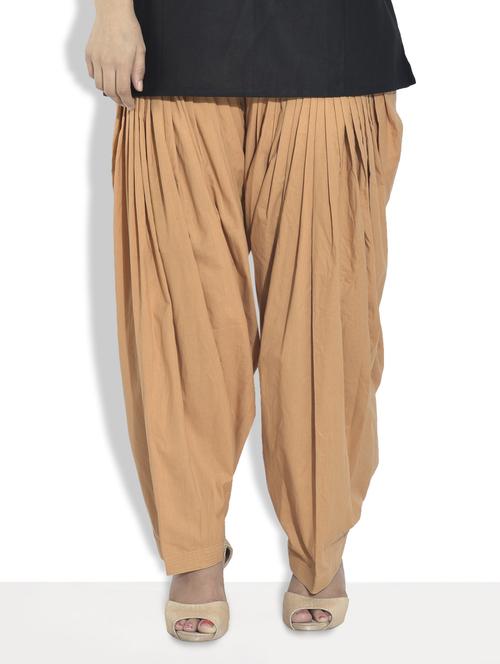 beige cotton poplin patiala salwar - 1330864 - Very Small Image - 1