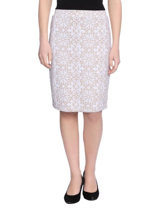 beige printed pencil skirt - 13310896 - Very Small Image - 1