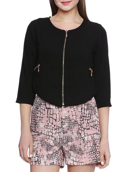 black quarter sleeves jacket - 13310964 - Very Small Image - 1