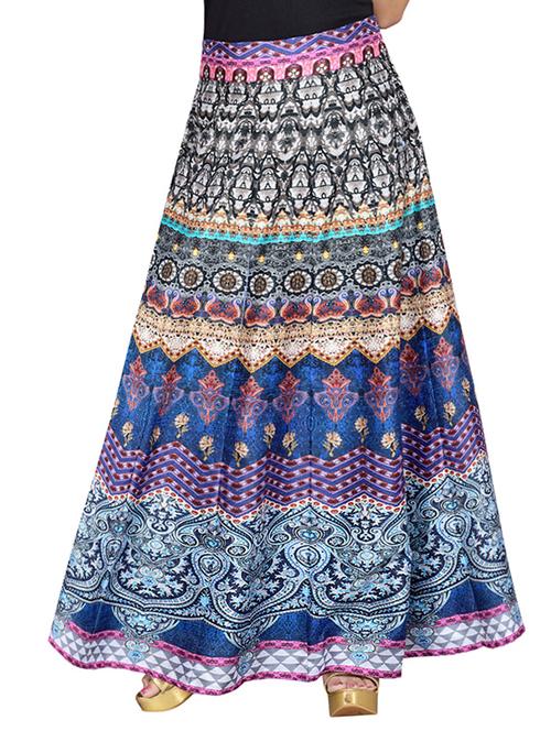 multi colored pure silk flared skirts - 13312697 - Very Small Image - 1