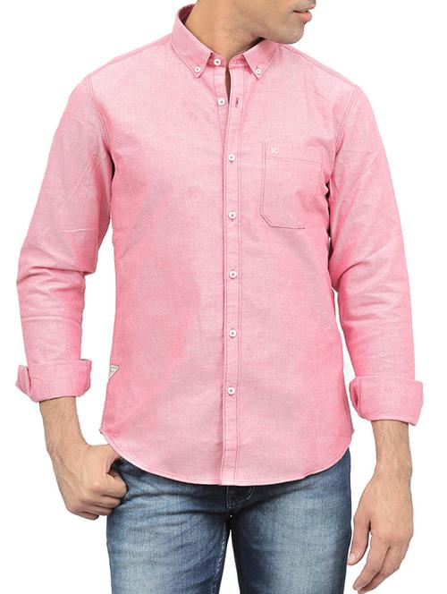 pink cotton casual shirt - 13323877 - Very Small Image - 1