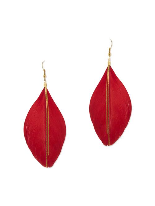 red metal drop earrings - 13335018 - Very Small Image - 1