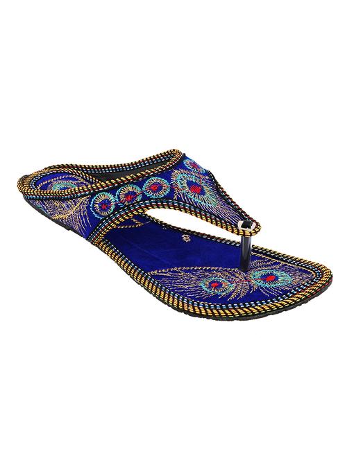 blue fabric ethnic sandals - 13338076 - Very Small Image - 1
