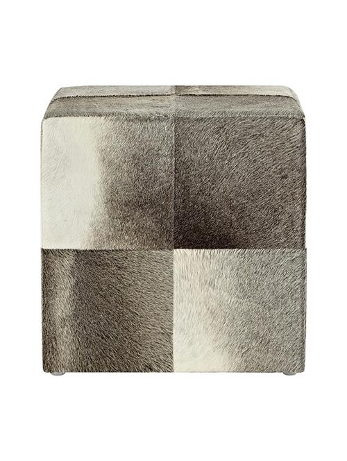 swhf grey square leather pouf - 13339202 - Very Small Image - 1