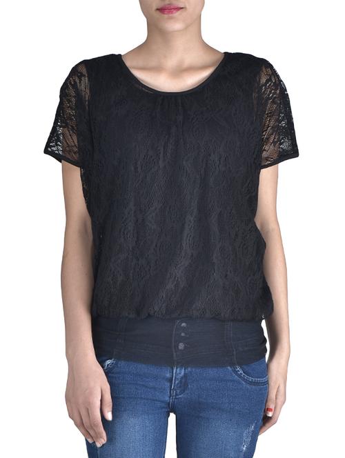black poly net solid net top - 1334190 - Very Small Image - 1