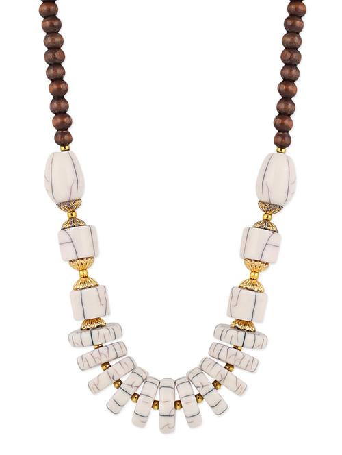 white metal long necklace - 13343168 - Very Small Image - 1