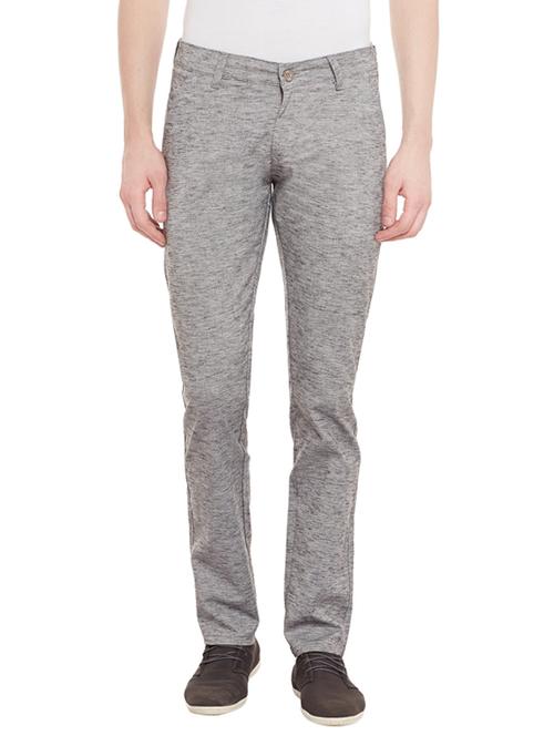 grey cotton chinos casual trousers - 13344722 - Very Small Image - 1