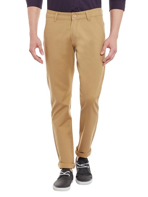 beige cotton chinos casual trousers - 13344737 - Very Small Image - 1