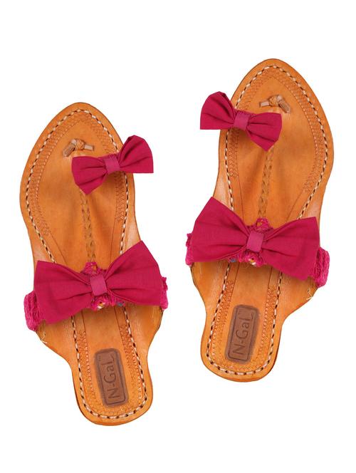 pink one toe kolhapuri - 13352262 - Very Small Image - 1
