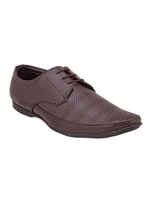 brown leatherette lace up derby - 13352604 - Very Small Image - 1