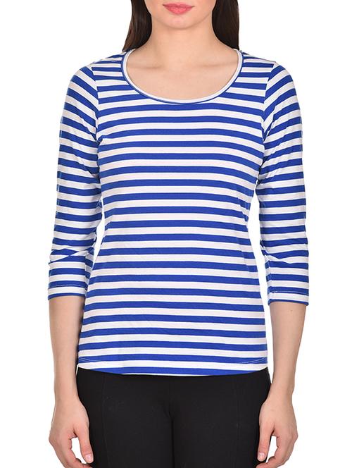 striped round neck tee - 13358608 - Very Small Image - 1
