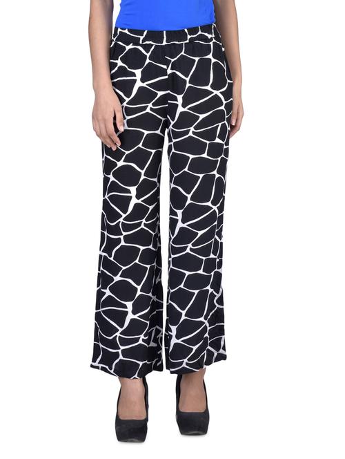black rayon printed palazzo - 1335870 - Very Small Image - 1