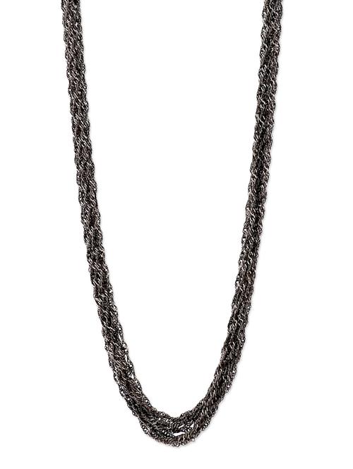 grey braided metal chain necklace - 13385202 - Very Small Image - 1