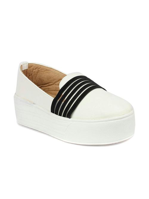 white leatherette casual shoes - 13393058 - Very Small Image - 1