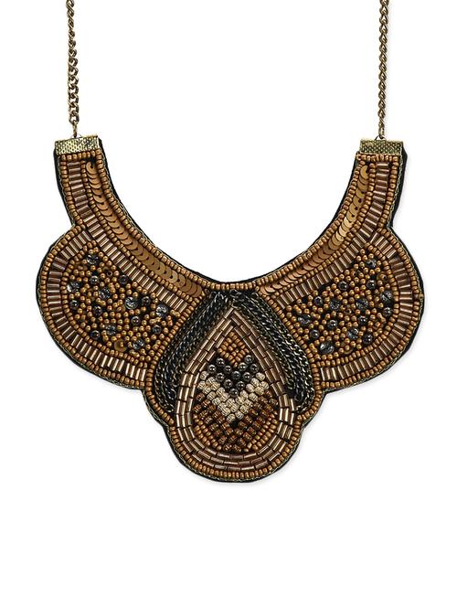 lass vogue gold metal heavy statement necklace - 13393439 - Very Small Image - 1