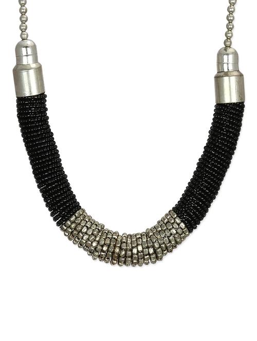 lass vogue black seed beads statement necklace - 13393510 - Very Small Image - 1