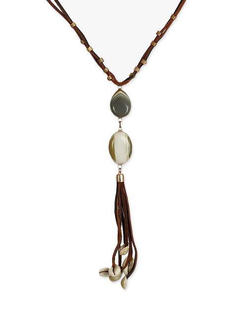 lass vogue leather tassel necklace - 13393511 - Very Small Image - 1
