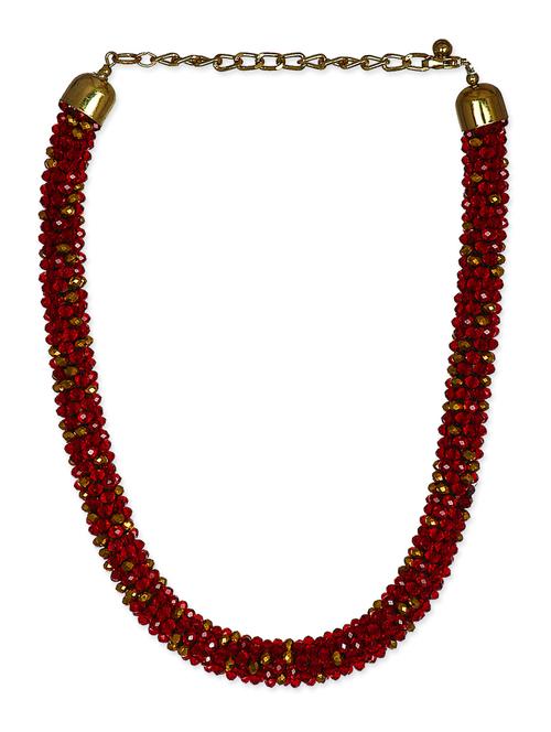 lass vogue maroon seed bead necklace - 13393647 - Very Small Image - 1