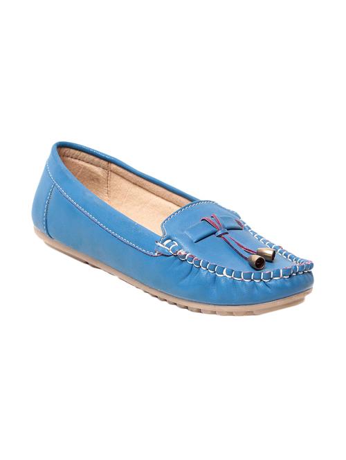 blue faux leather slip on loafers - 13410911 - Very Small Image - 1