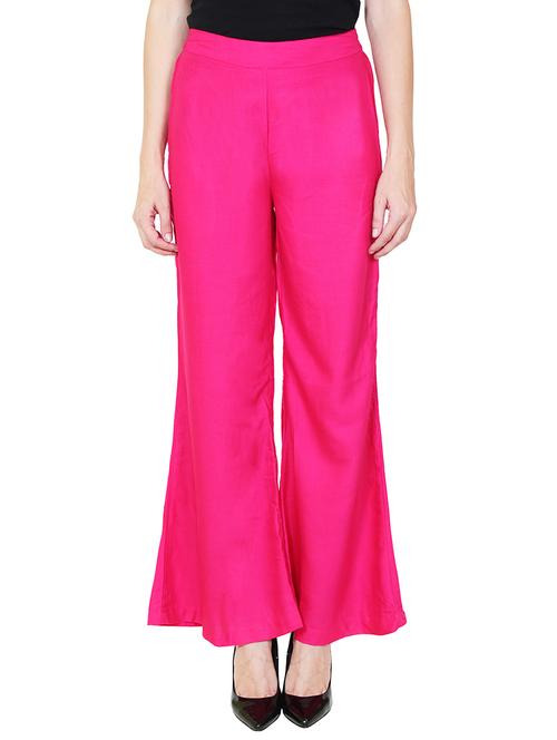 pink rayon palazzo - 13420323 - Very Small Image - 1