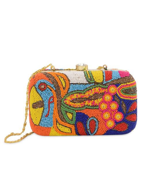 multicoloured embellished box clutch - 13422646 - Very Small Image - 1