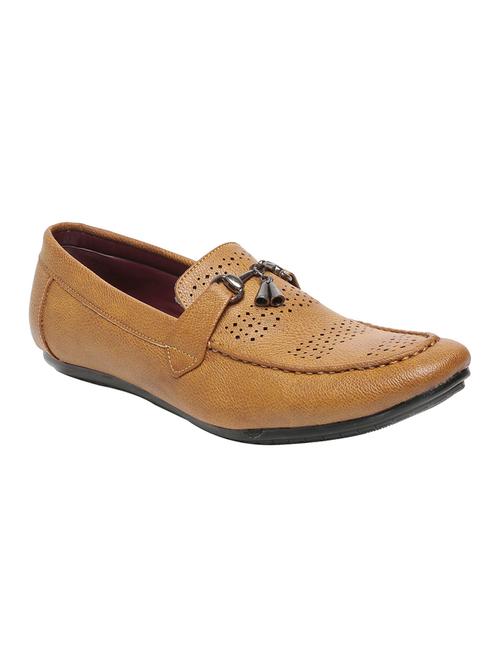 tan leatherette slip on loafer - 13422814 - Very Small Image - 1