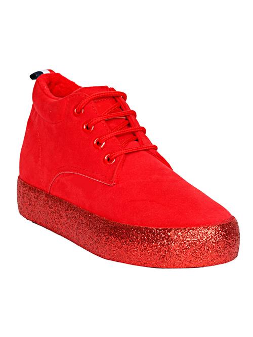 red canvas laceup sneakers - 13428228 - Very Small Image - 1