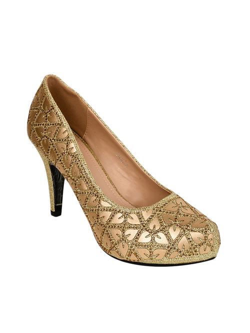 gold leatherette pumps - 13428317 - Very Small Image - 1
