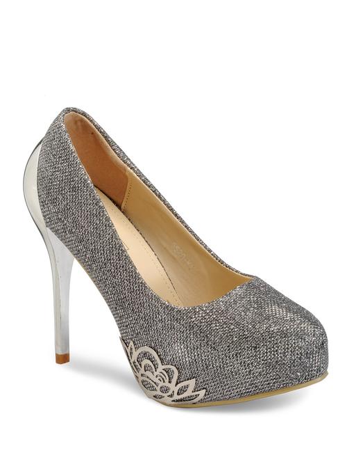 silver leatherette slip on pumps - 13428410 - Very Small Image - 1