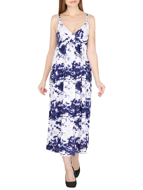 blue printed cotton dress - 13429403 - Very Small Image - 1