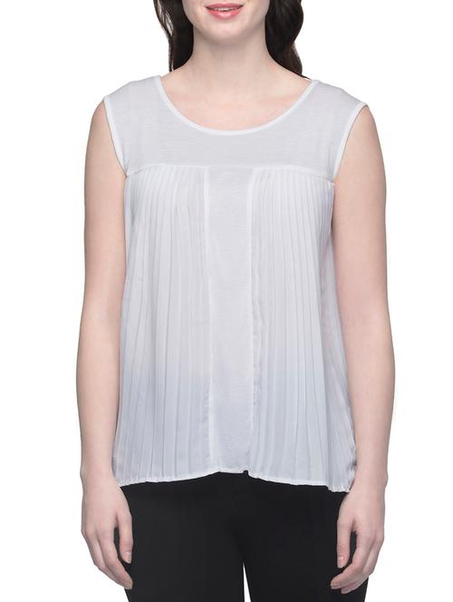 white pleated regular top - 13435501 - Very Small Image - 1