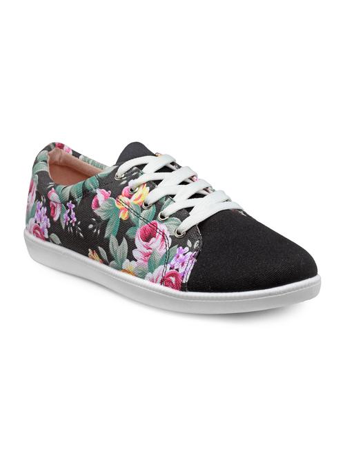 black canvas laceup sneakers - 13437855 - Very Small Image - 1