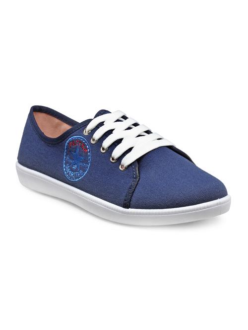 navy canvas laceup sneakers - 13437862 - Very Small Image - 1