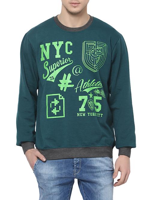 pine green polyester printed sweatshirt - 13445357 - Very Small Image - 1