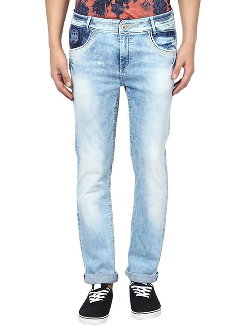 blue cotton washed jeans - 13445819 - Very Small Image - 1