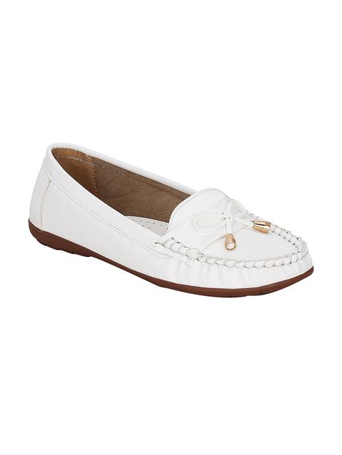 white pu slip on loafers - 13451311 - Very Small Image - 1
