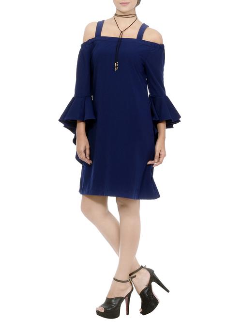 navy blue viscose dress - 13455254 - Very Small Image - 1