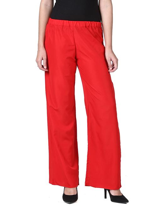 red crepe palazzos - 13457874 - Very Small Image - 1