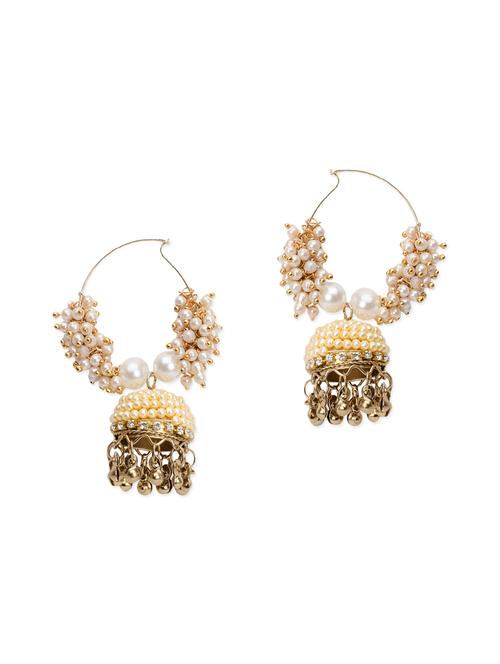 gold metal drop earrings - 13464987 - Very Small Image - 1