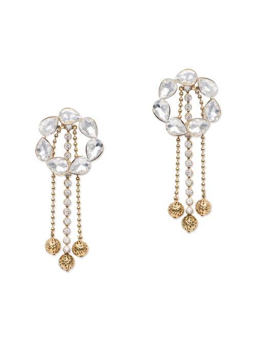 gold metal drop earring - 13464991 - Very Small Image - 1